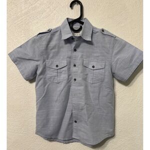 Paper Denim & Cloth Youth Boys Light Blue Denim Style 8 Short Sleeve Button-Up